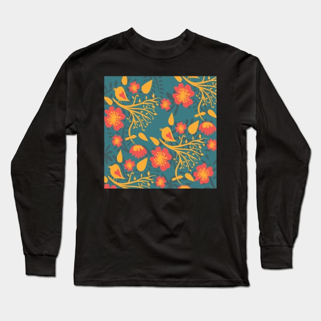 Floral Pattern Long Sleeve T-Shirt by hdconnelly